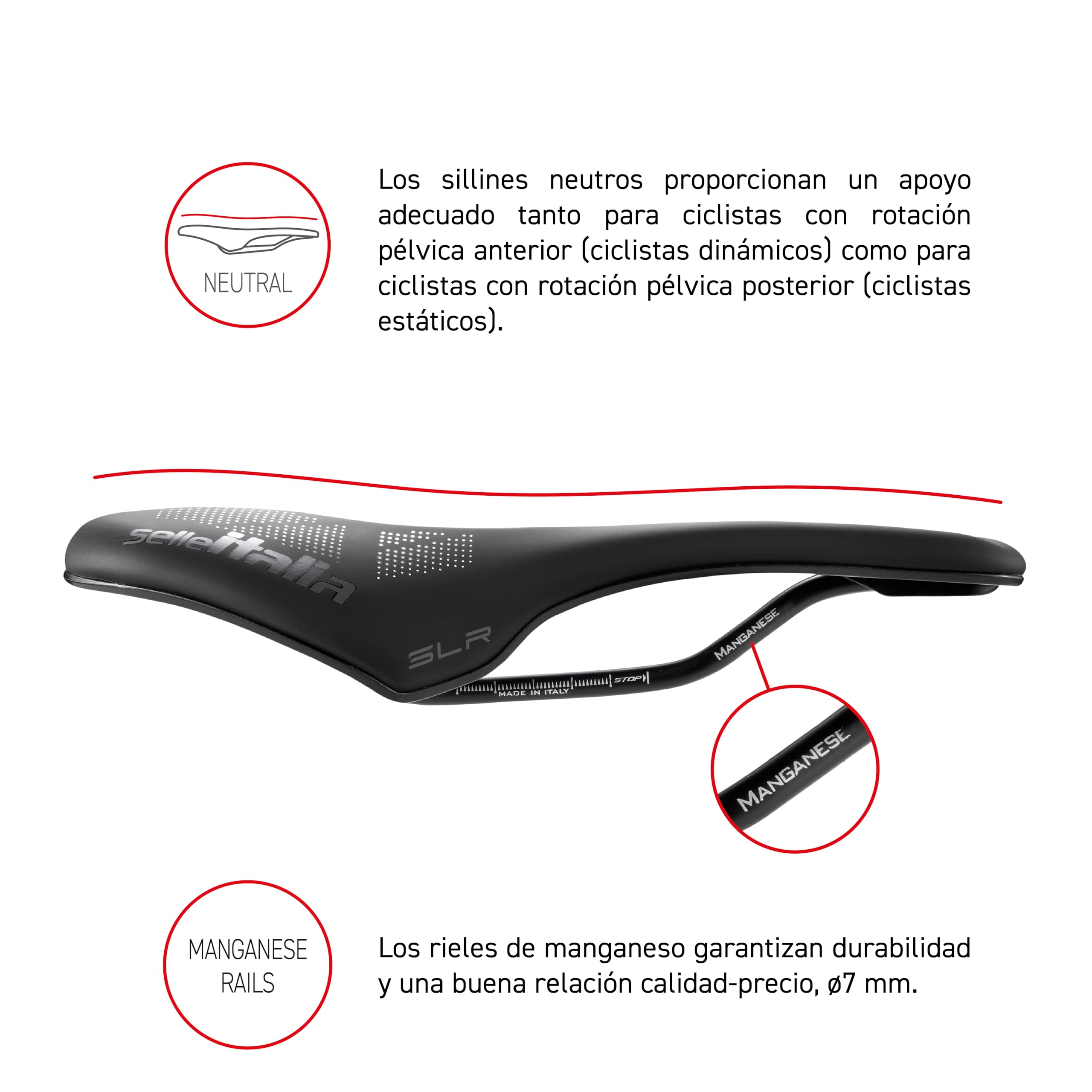 Selle Italia SLR Boost TM Superflow - Sillín de Bicicleta con Diseño Clásico SLR, Cómodo Sillín de Gel para Carretera y Agujero Superflow