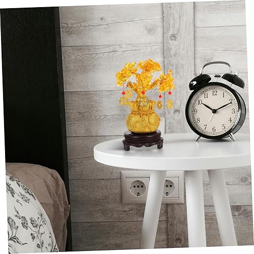 Miniatura 5 de IMIKEYA Árbol de dinero de cristal natural, citrino, Feng Shui, árbol bonsái, suerte, fortuna, riqueza, monedas, árboles artificiales, decoración de