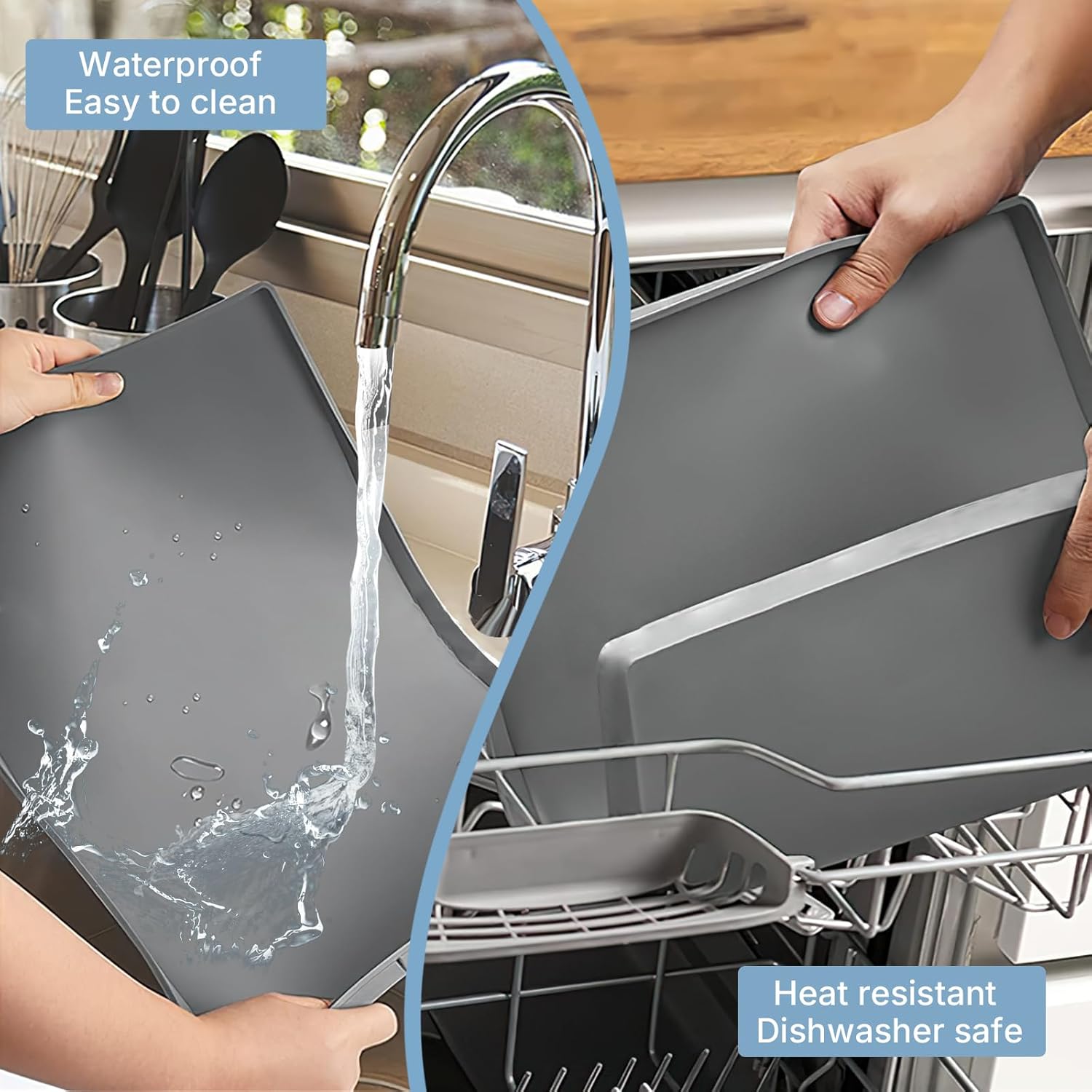 2PCS Washer and Dryer Covers for The Top, 27In X 27In Silicone Dryer Top Protector Mat, Waterproof, Scratch Resistant, Washable, Dryer Countertop for Home Kitchen and Laundry Room