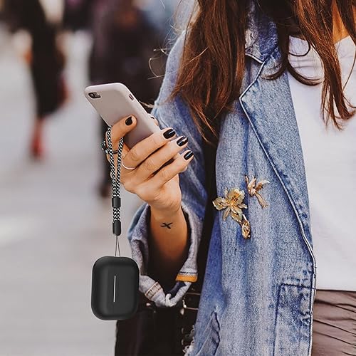 Miniatura 6 de AHASTYLE Funda protectora de silicona para AirPods Pro 2 LED frontal visible Compatible con AirPods Pro de segunda generación (negro)