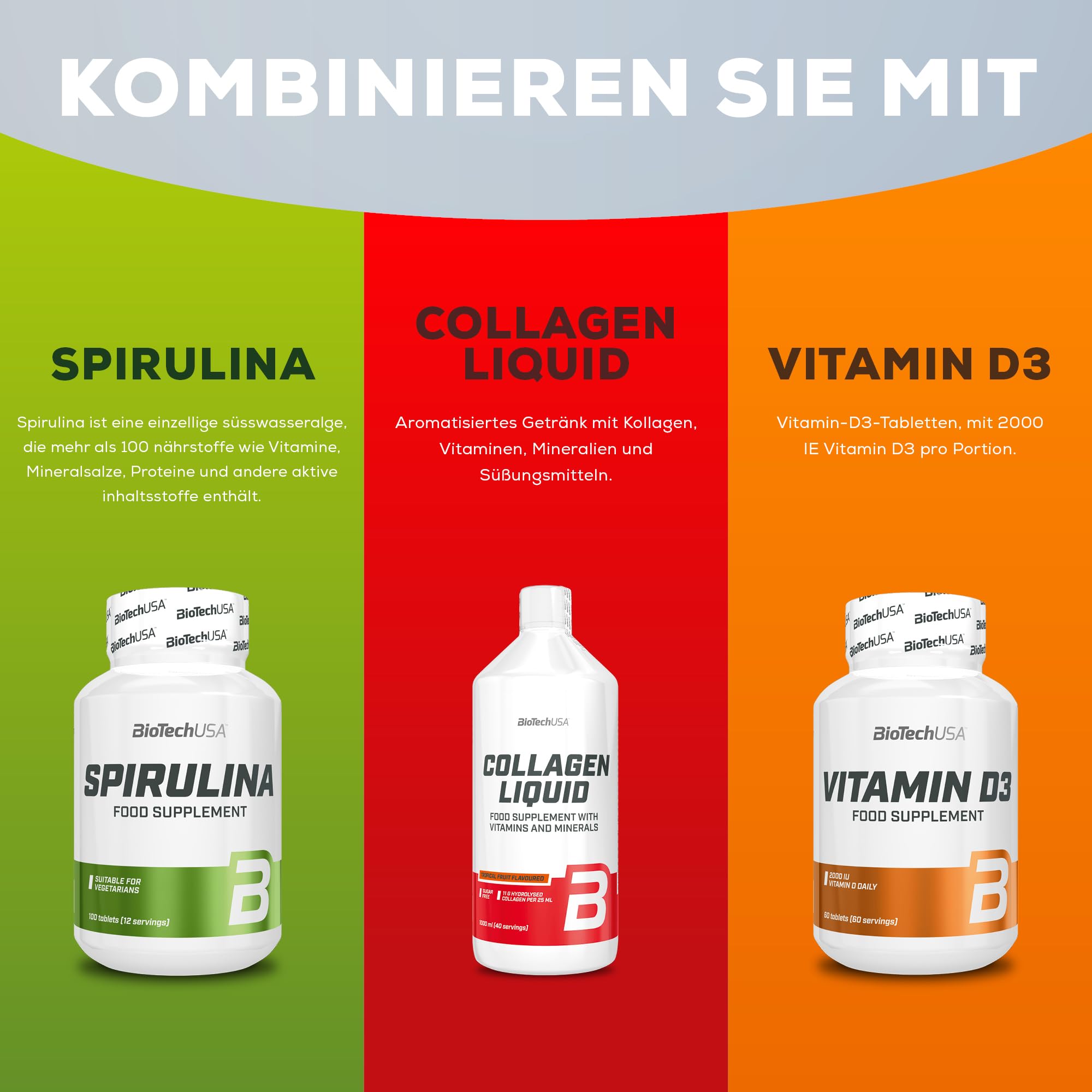 BioTechUSA Daily Pack | Vitamin-, Mineralstoff- & Pflanzenextrakt-Pack | Mit Omega-3, Lecithin & Traubenkern | Multi-Tabletten-Beutelformat | Gluten-, laktose- & GMO-frei | 30 Päckchen