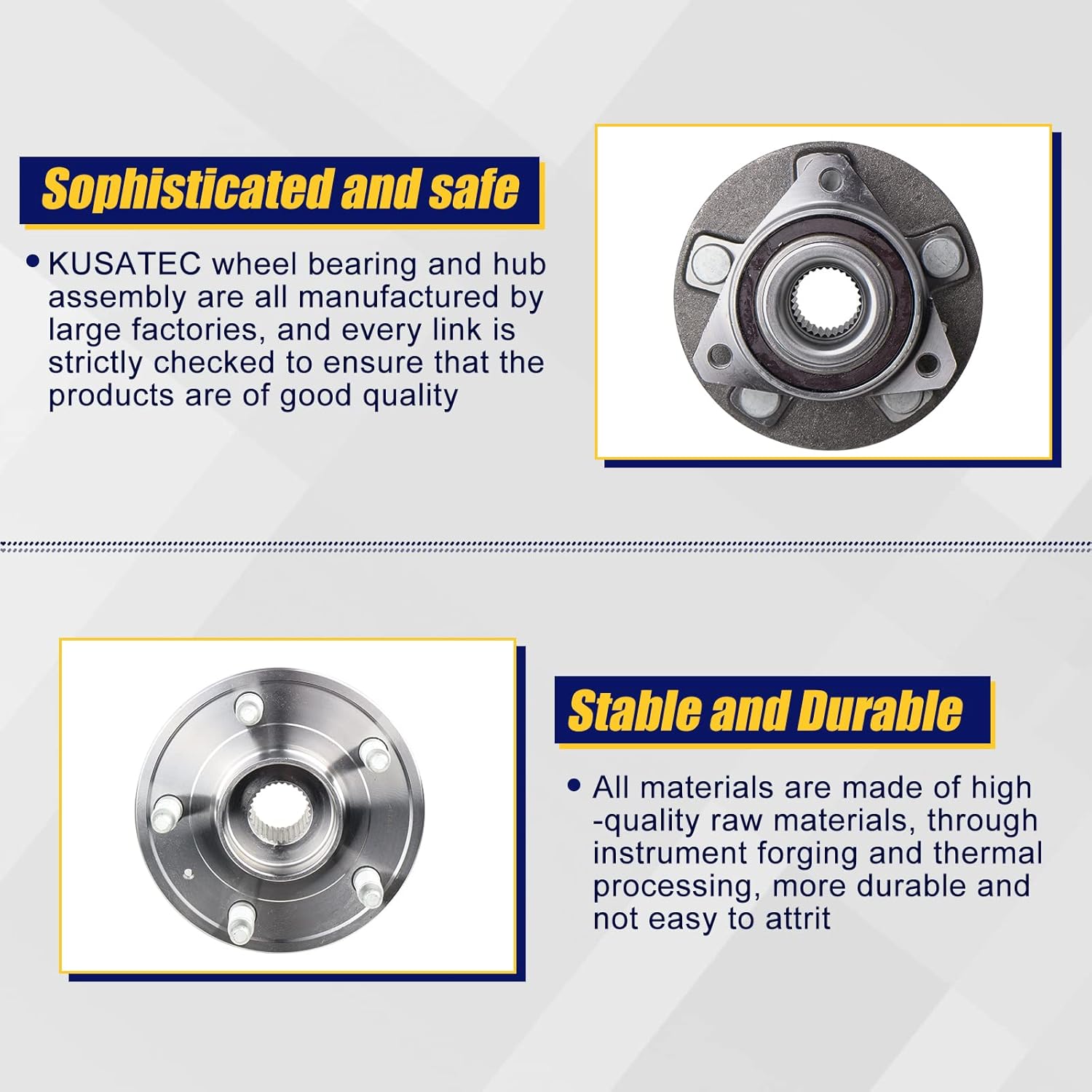KUSATEC 513282 2pcs Front/Rear Wheel Bearing Hub Assembly for Cadillac CTS 2008-2014 2018 2019, for Cadillac XTS 2018-2019, for Chevy Camaro 2010-2015 Impala 2018-2019, 5 Lug w/Encoder ABS