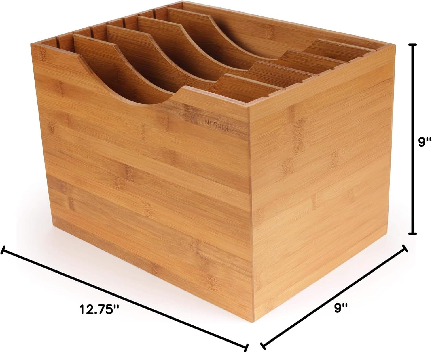 Kinson Bamboo Desk Organizer Paper Files and Mail Sorter with Adjustable Dividers - Single Unit
