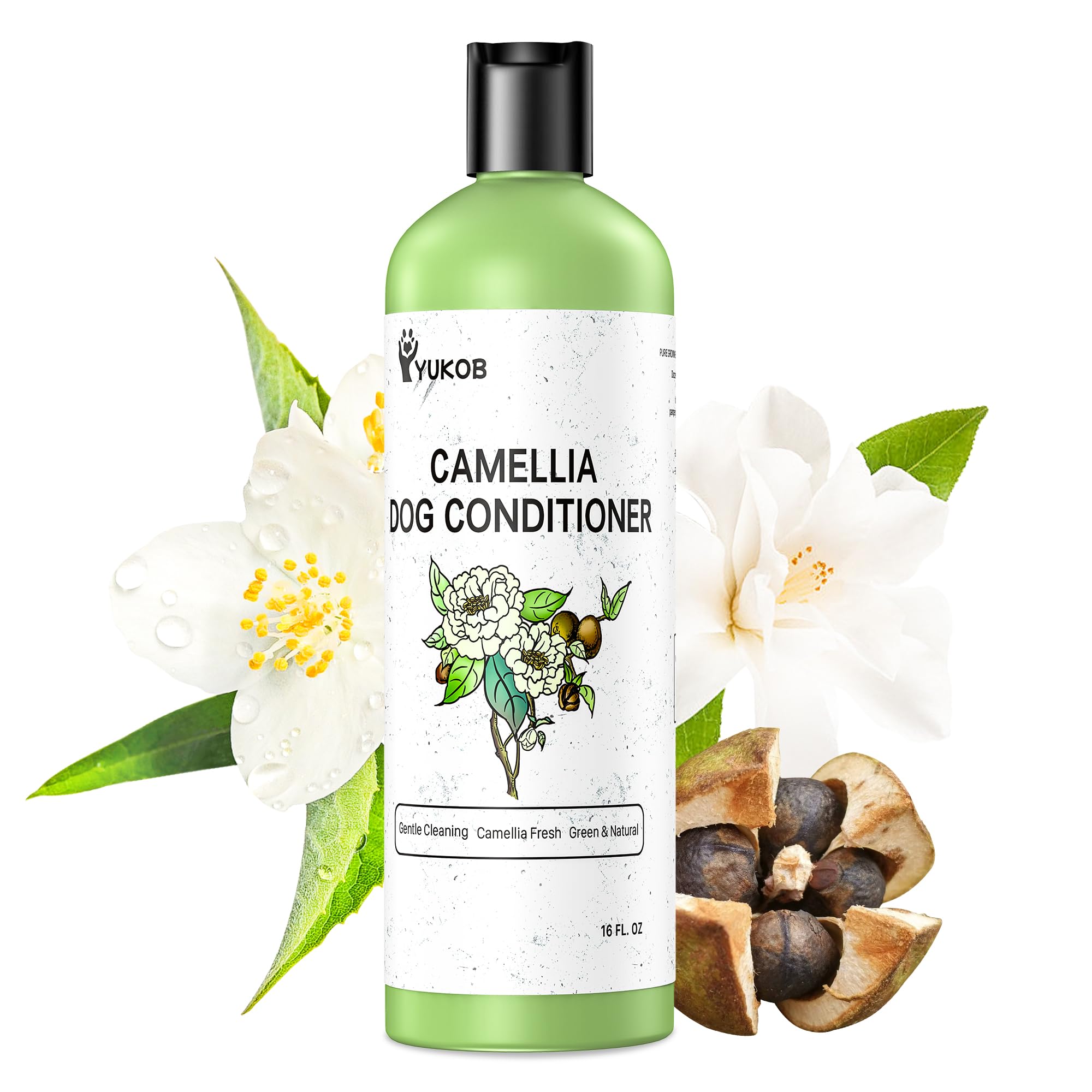 YUKOB Dog Shampoo and Conditioner for Allergies & Itching -Natural Camellia Oil Pet Shampoo for Sensitive Skin, Deshedding, Smooth Coat for Smelly