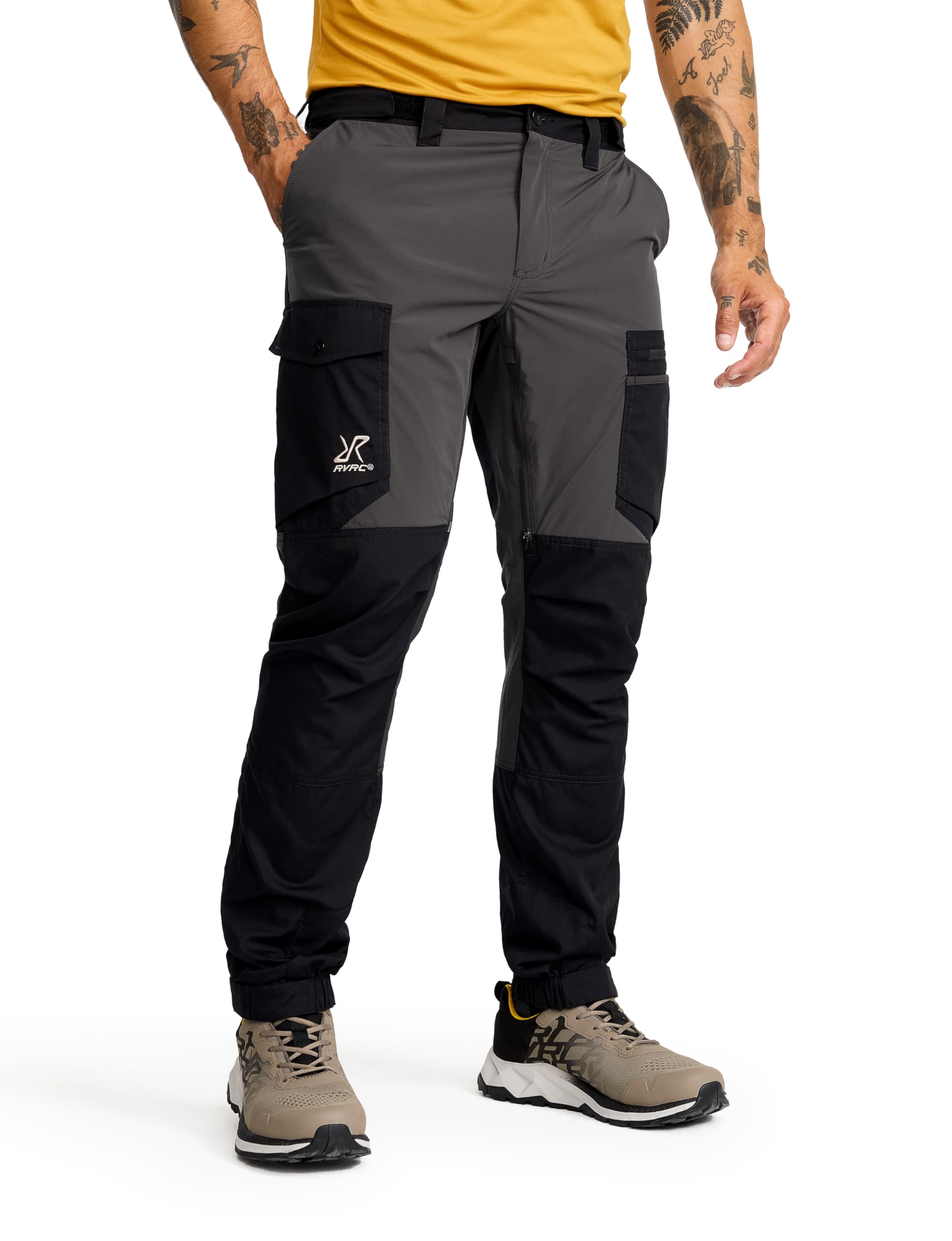 RevolutionRace Rambler Lightweight Pro Trousers for Men, Outdoor Walking and Hiking Trousers, Anthracite/Black, XXL