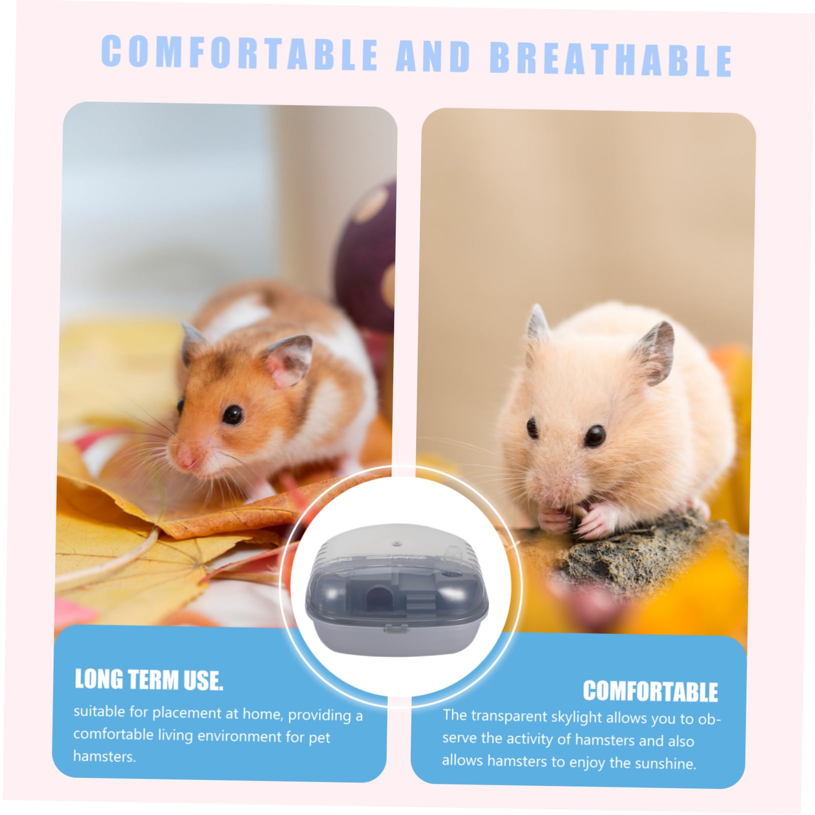 Hamster Transportbox für Drinnen, Kleiner Käfig aus Abs, Box