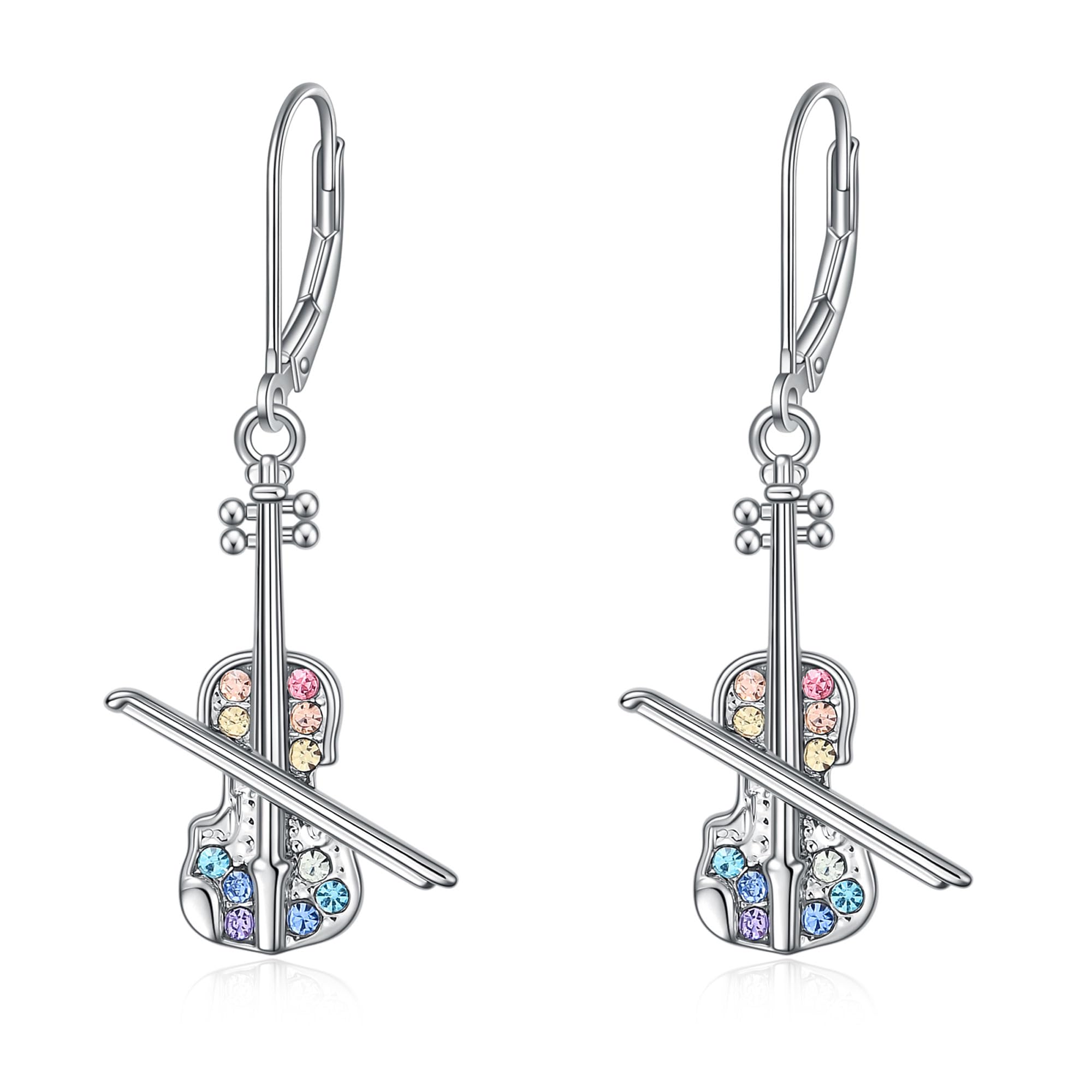 Guitar/Violin/Music Note/Piano Earrings Jewelry,Concert Musicals Gifts for Musical Theatre Lovers,Music Themed Gifts for Valentine's Day Christmas