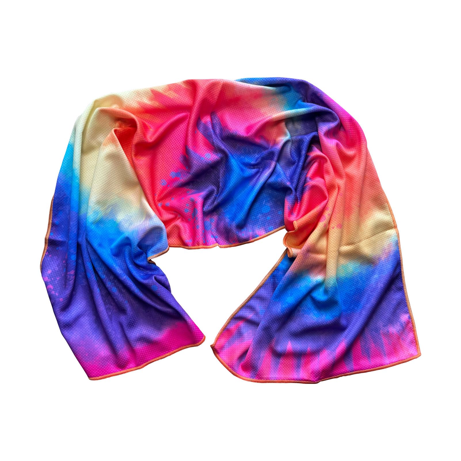 YongColer Tie Dye Rainbow Cooling Towel, Chilly Ice Running Golf Sports Gym Workout Towels for Neck Yoga, 12x40 inches