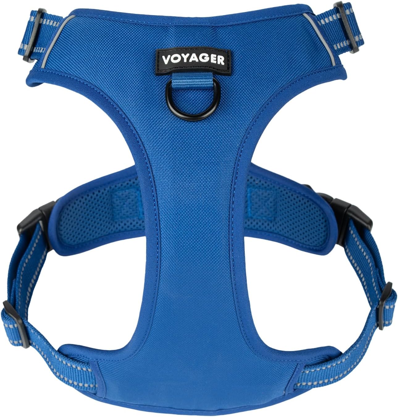 Voyager Dog Harness Dual Leash Attachment No-Pull Control Adjustable Soft but Strong Pet Harness for Medium and Large Dogs with 3M Reflective Technology - Royal Blue Lattice, XS (Chest: 13-16")