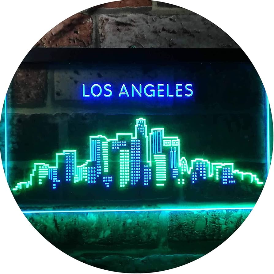 Amazon.co.jp: Los Angeles City Skyline Silhouette Dual Color