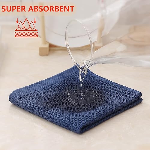 Miniatura 350 de Kitinjoy - Paños de cocina 100% algodón, paquete de 6 paños de cocina ultra suaves y absorbentes para secar platos, toallas de cocina de secado