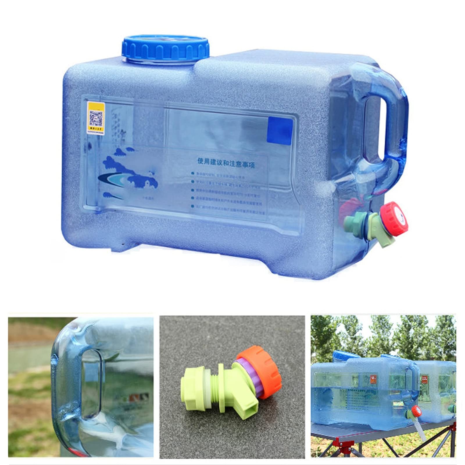 Kanister na wodę kempingowy, 5 l/8 l/12 l/18 l/22 l/25 l, kanister na wodę z kranem, zbiornik na wodę do domu, do samochodu, na kemping, wędrówki, polowanie, do użytku na zewnątrz, do samodzielnego jazdy, W (rozmiar: 25 l)
