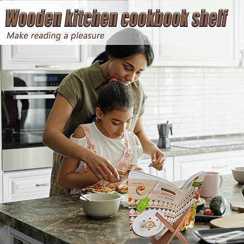 Miniatura 3 de Soporte para libro de cocina  Soporte de madera para libro de cocina para encimera de cocina que se puede utilizar para iPad exhibición de mostrador