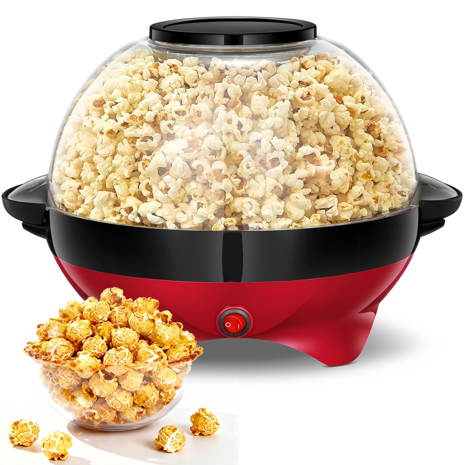 Cozary Machine a Pop Corn, Machine à Pop Corn 5L Grande pour la Maison, avec Revêtement Antiadhésif et Surface de Chauffe Amovible, Machine Pop Corn Silencieuse et Rapide Pour Sucre et Huile