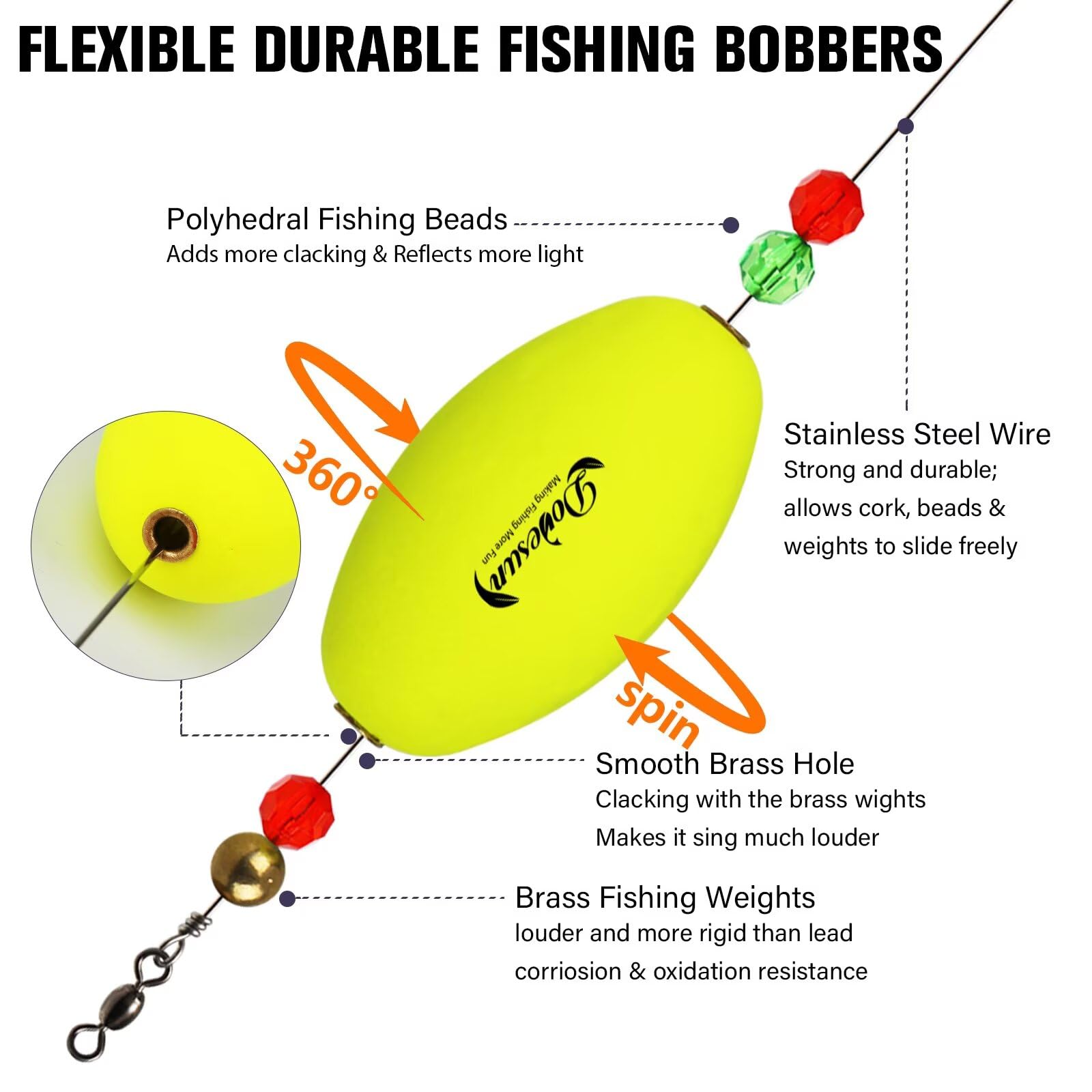 10 Pièces Flotteurs De Pêche, Bouchon Peche, Flotteur De Pêche Bobber Pour L'eau Douce D'eau Salée