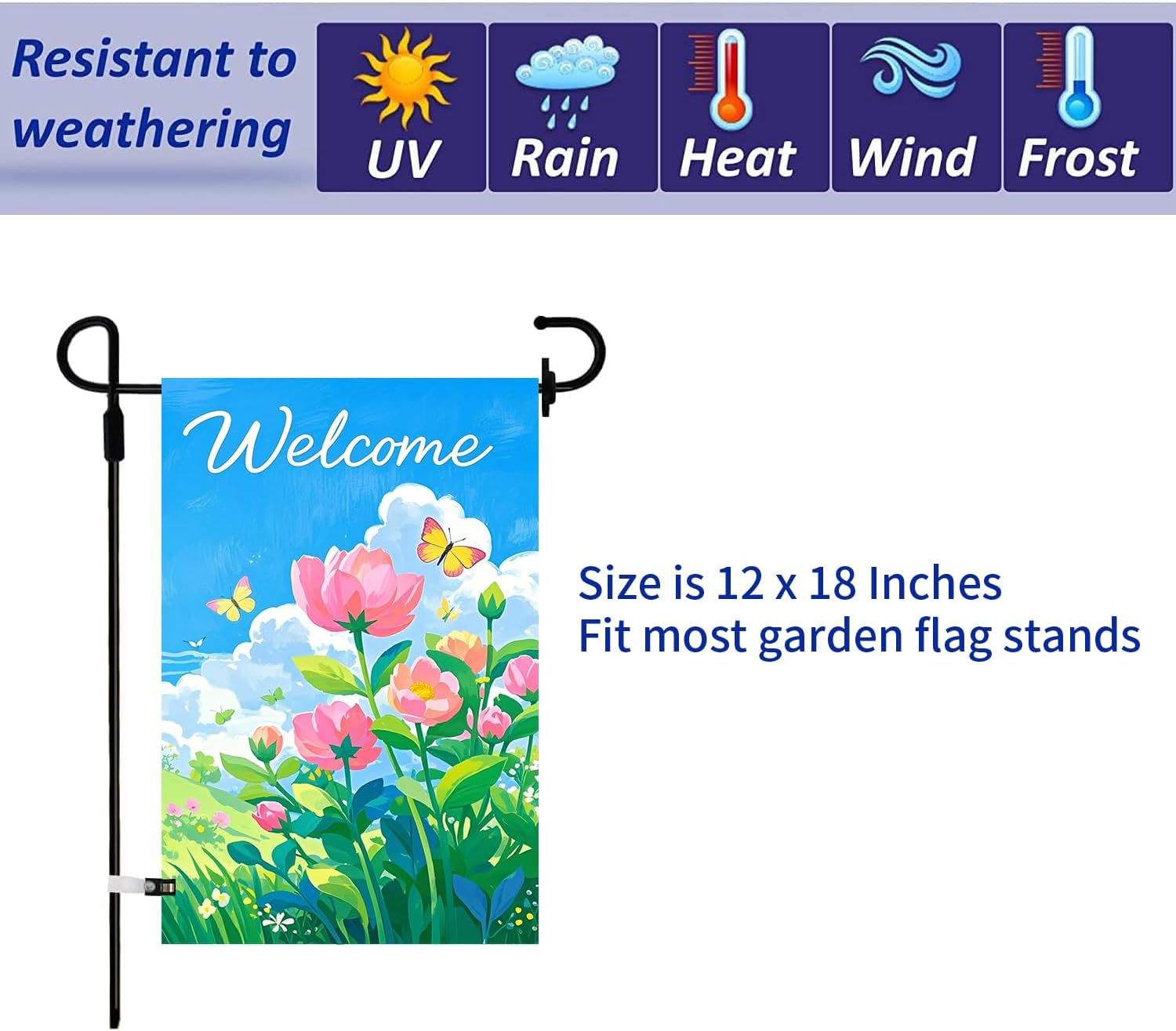 12-Pack Seasonal Garden Flags Set – Double-Sided 3-Layer Polyester Yard Flags with Sun-Blocking Fabric, 12x18 Inch Weatherproof Holiday Outdoor Decor for All Seasons, Includes Valentine’s Day, Easter, 4th of July, Halloween, Thanksgiving, Christmas & More