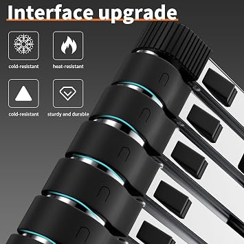 Telescoping Ladder, Stainless Steel Extension Ladder with 2 Triangle Stabilizers, Heavy Duty 330 lb Capacity Telescopic Ladder for Home, Roof, RV (6.5FT/2.0M)