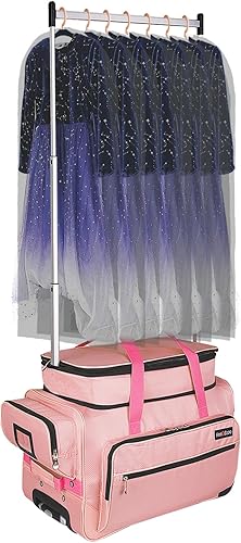 Bolsa de baile con estante de ropa,Trajes de baile Bolsas de ropa rodantes para viajes,Bolsa de lona de ropa para competencia de baile, Maleta