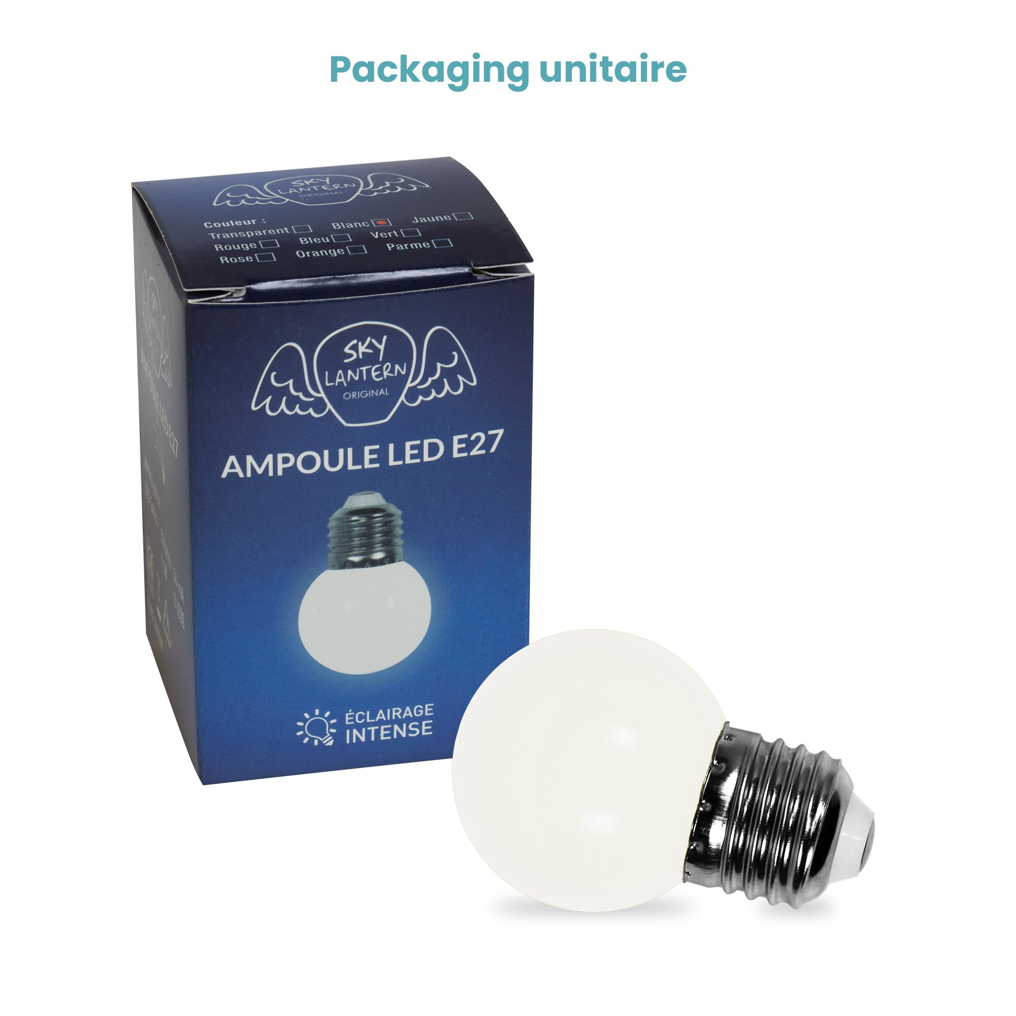 SKYLANTERN Lot de 20 Ampoules LED Blanc Chaud conçues pour Guirlande Guinguette IP65 1,5W - Ampoule LED E27 Blanc Chaud - Ampoule 5cm pour Guirlande Guinguette Culot E27 Blanc Chaud