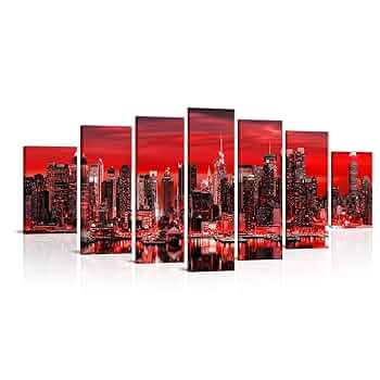 ニューヨーク 夜景 絵画 Amazon.co.jp: ニューヨークシティ（NYC）マンハッタン 夜景