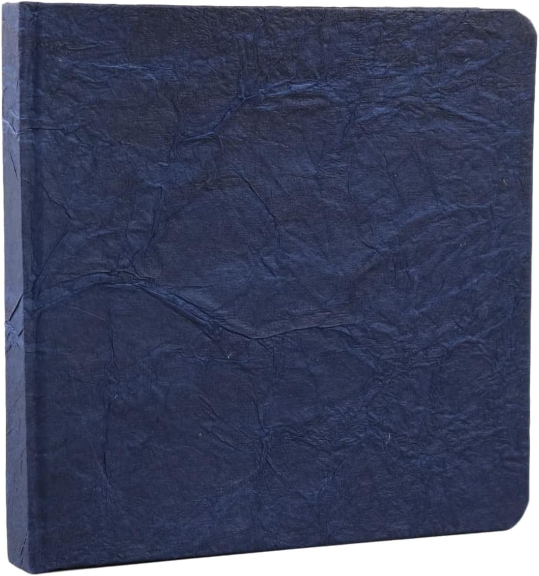 Paper Bound Hardcover Journal Handmade Unlined Book Notebook Sketchbook 7" X 7" by Ferus & Fivel (Dark Blue)