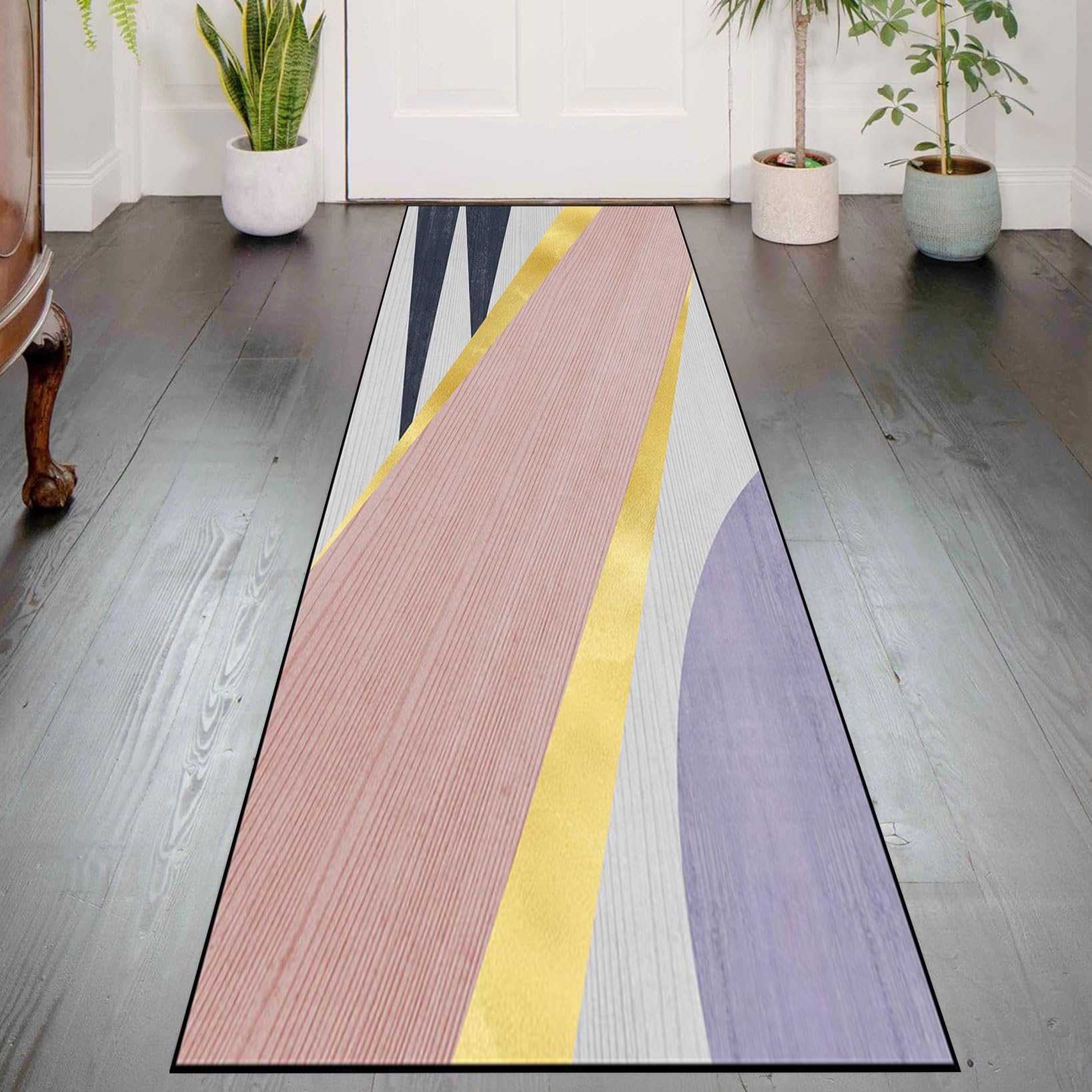 Alfombra de cocina de 65 x 250 cm antideslizante lavable y moderna