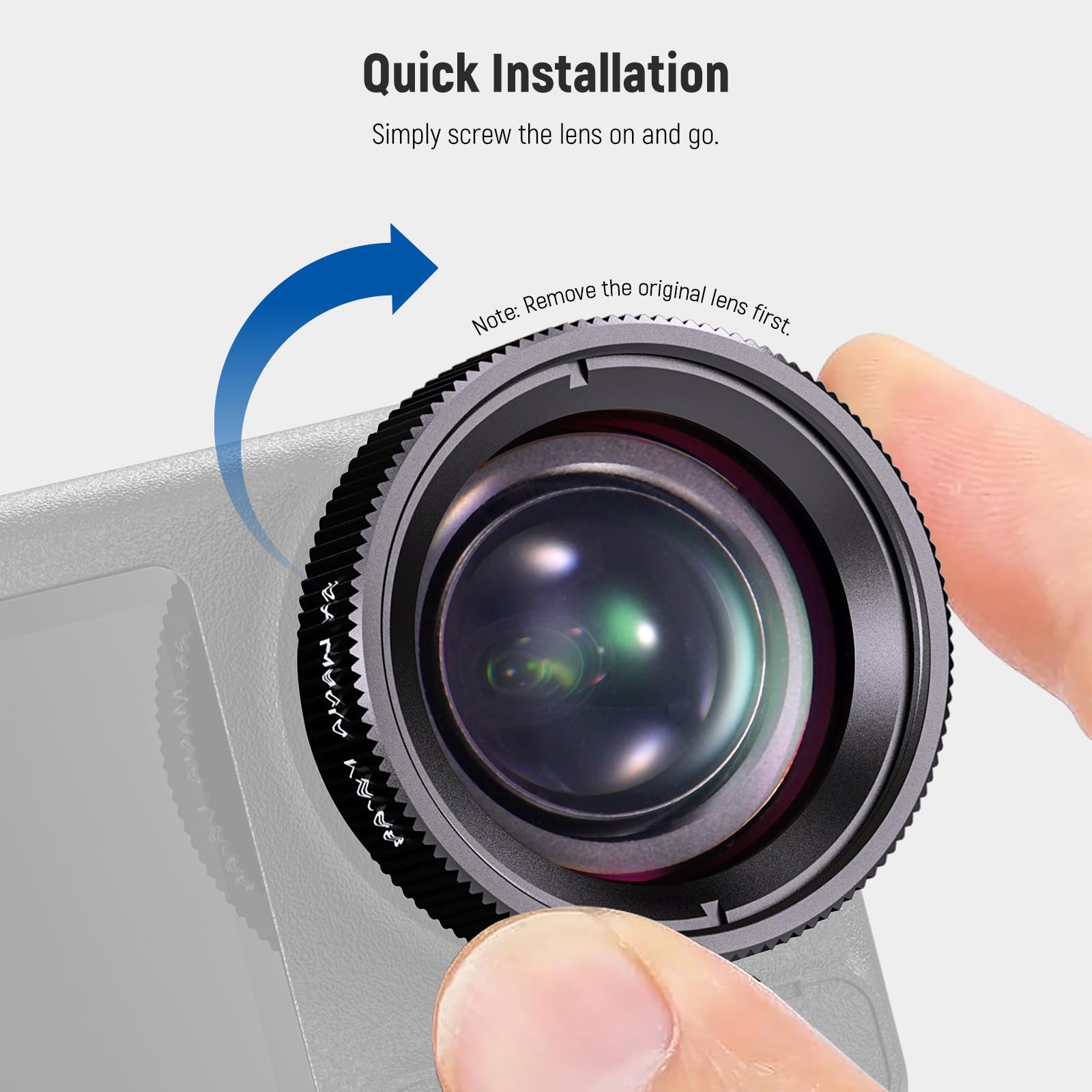 NEEWER Lente Macro Compatible con dji Osmo Action 5 Pro/4 Cámara Acción, Aumento 2X, 2 Elementos en 1 Grupo, Distancia Focal 3-4cm, Accesorio para Fotografía de Cerca, No Resistente al Agua, LS-68