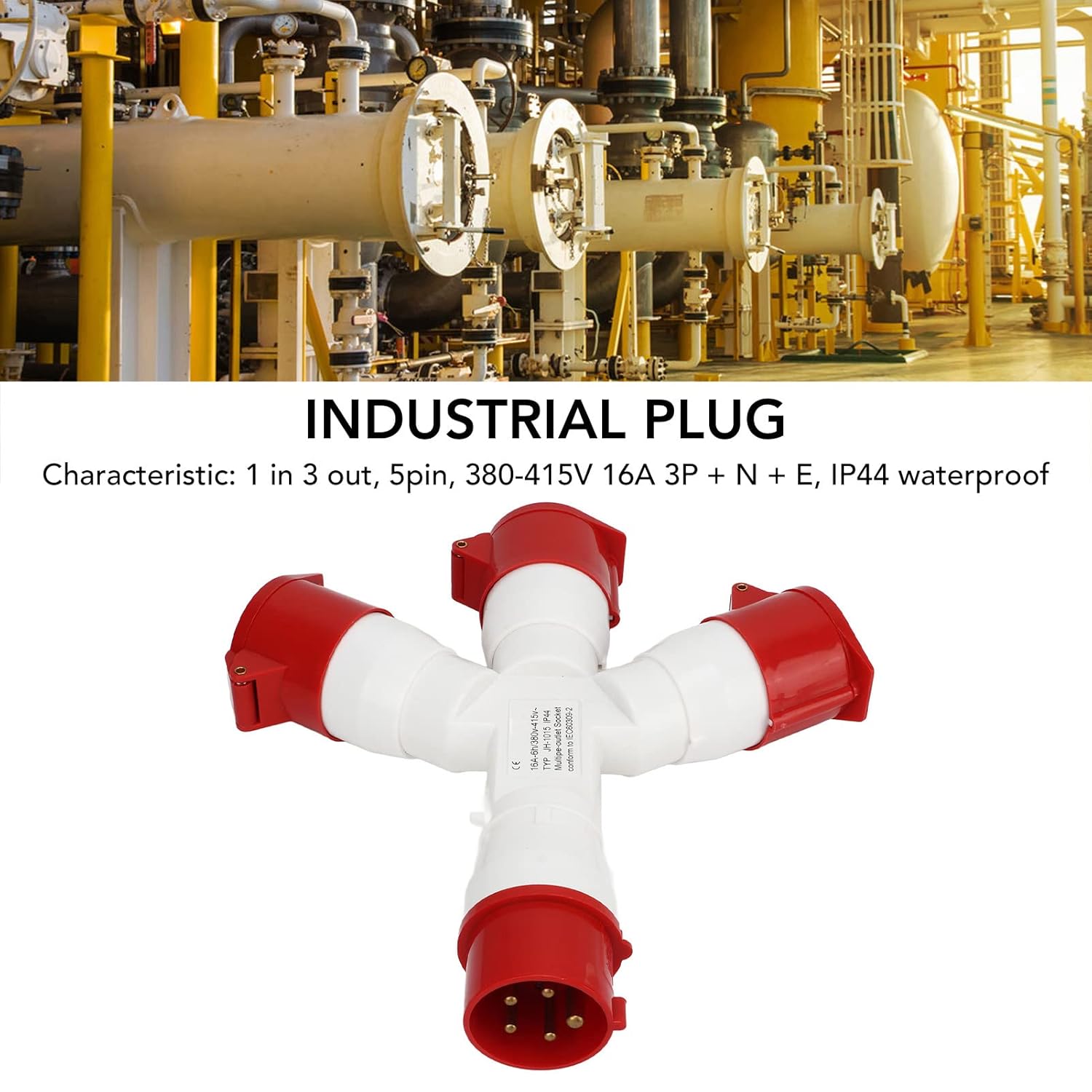 5 Industrial Plug Multiple Socket 380?415V 3 Phase 16A PA66 Shell Aviation Connector, Insulation, Wear Flame Retardant for Industrial