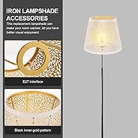 Vista 4 de Pantalla de lámpara de metal, sombra de árbol de hierro, sombra de lámpara E27, clip en la mesa, pantalla hueca, accesorios de luz para lámpara