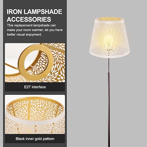 Miniatura 4 de EXCEART Pantalla de metal E27 con diseño de árbol hueco para lámpara colgante de piso de mesa de 6.1 pulgadas, accesorio de luz decorativa para el