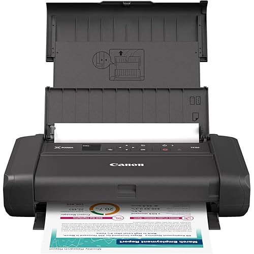 Canon PIXMA TR160 Wireless Portable Printer, 50-Sheet Paper Tray and 1.44" Display