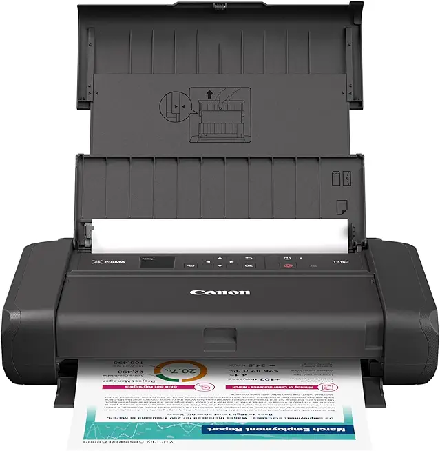 Canon PIXMA TR160 Wireless Portable Printer, 50-Sheet Paper Tray and 1.44" Display ENERGY STAR