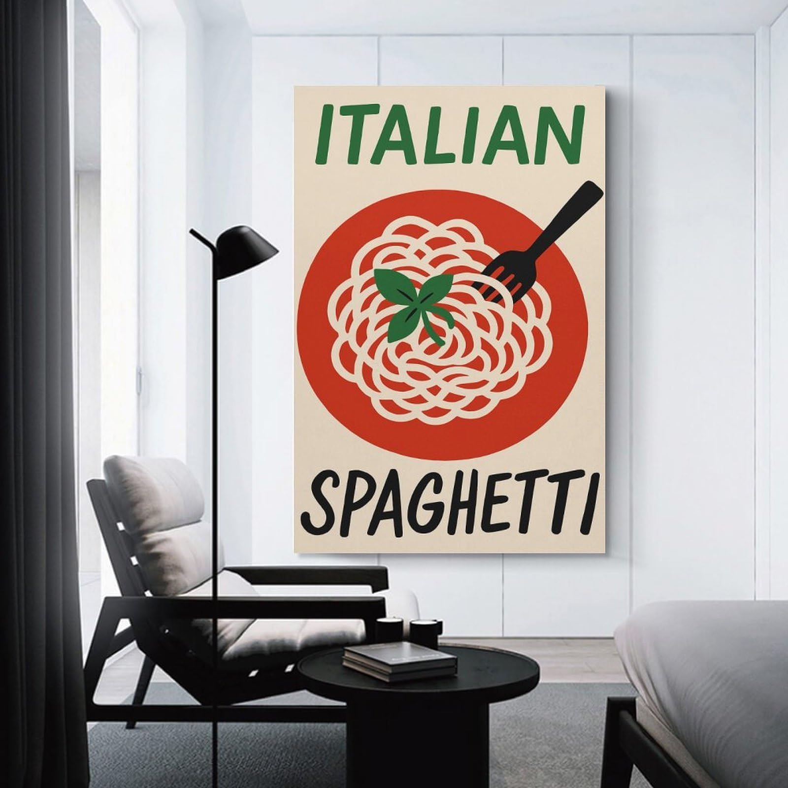 Junmoney Italian Spaghetti Canvas Wall Decor, 24x36inch(60x90cm), for Gallery Wall Decor And Room Displays, Wall Decor Suited to Curated Displays