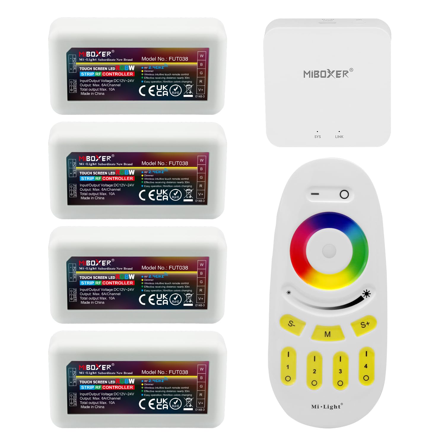 MiBoxer / Mi-Light afstandsbediening zwart - RGB CCT - 4-zone - FUT092-B - Accessoires