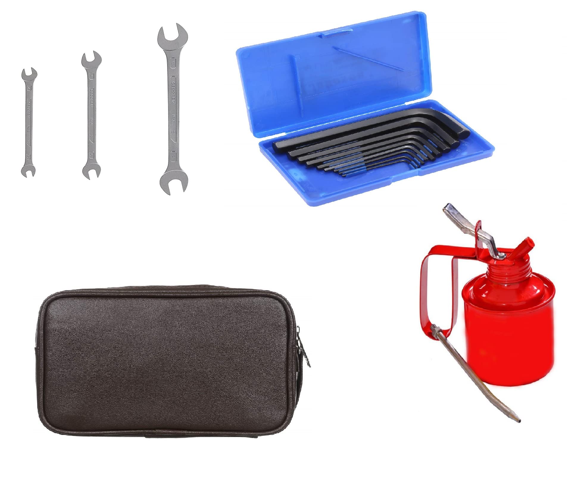 GSK Cut® Bicycle Repair Tool Kit Hand Tool Maintenance Set (Set of Spanner, Allen Key & Oil Can)