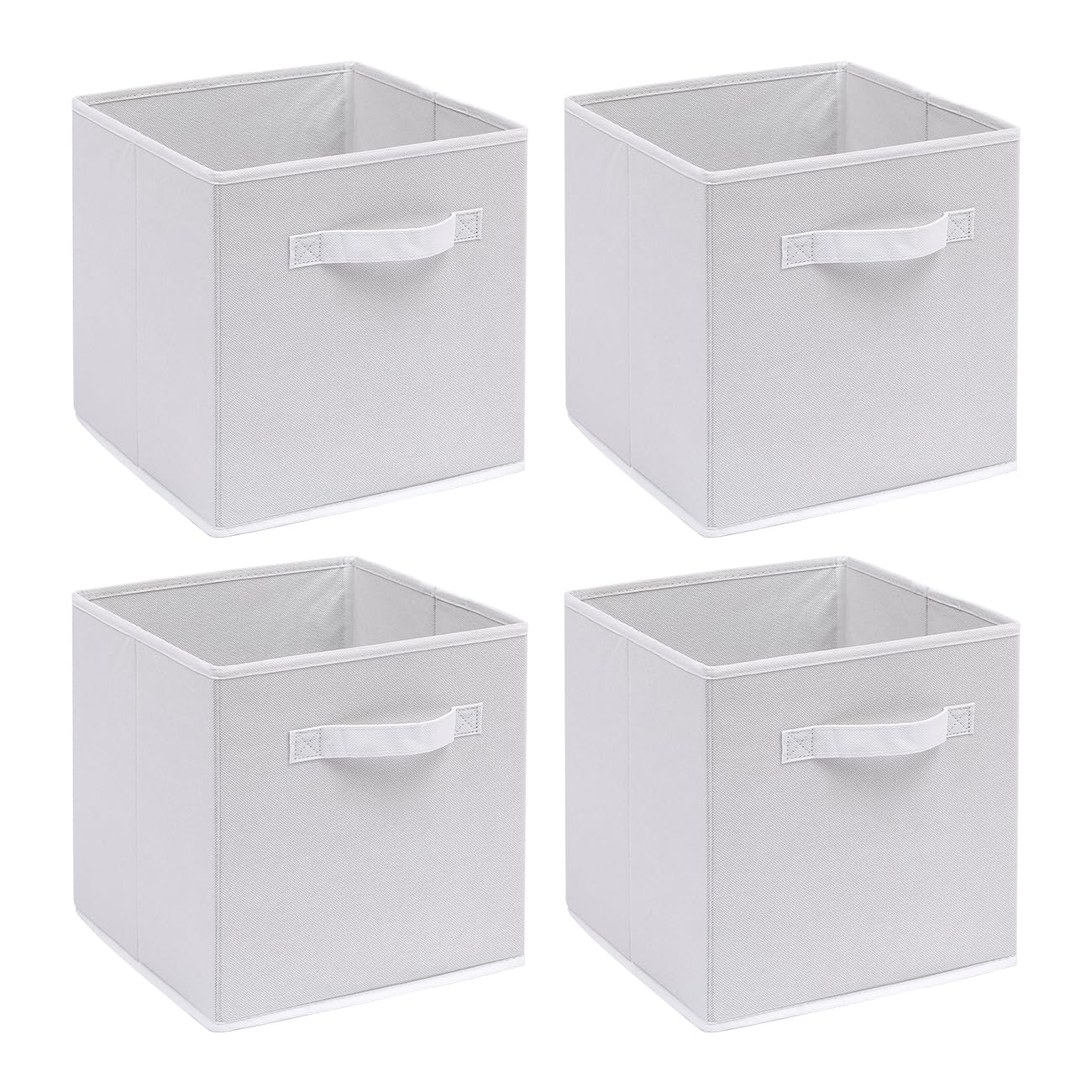 Homullel Foldable Storage Cube Boxes Set of 4, Storage Unit Box with Handle, Collapsible Storage Bins Organiser for Shelf Closet Organization