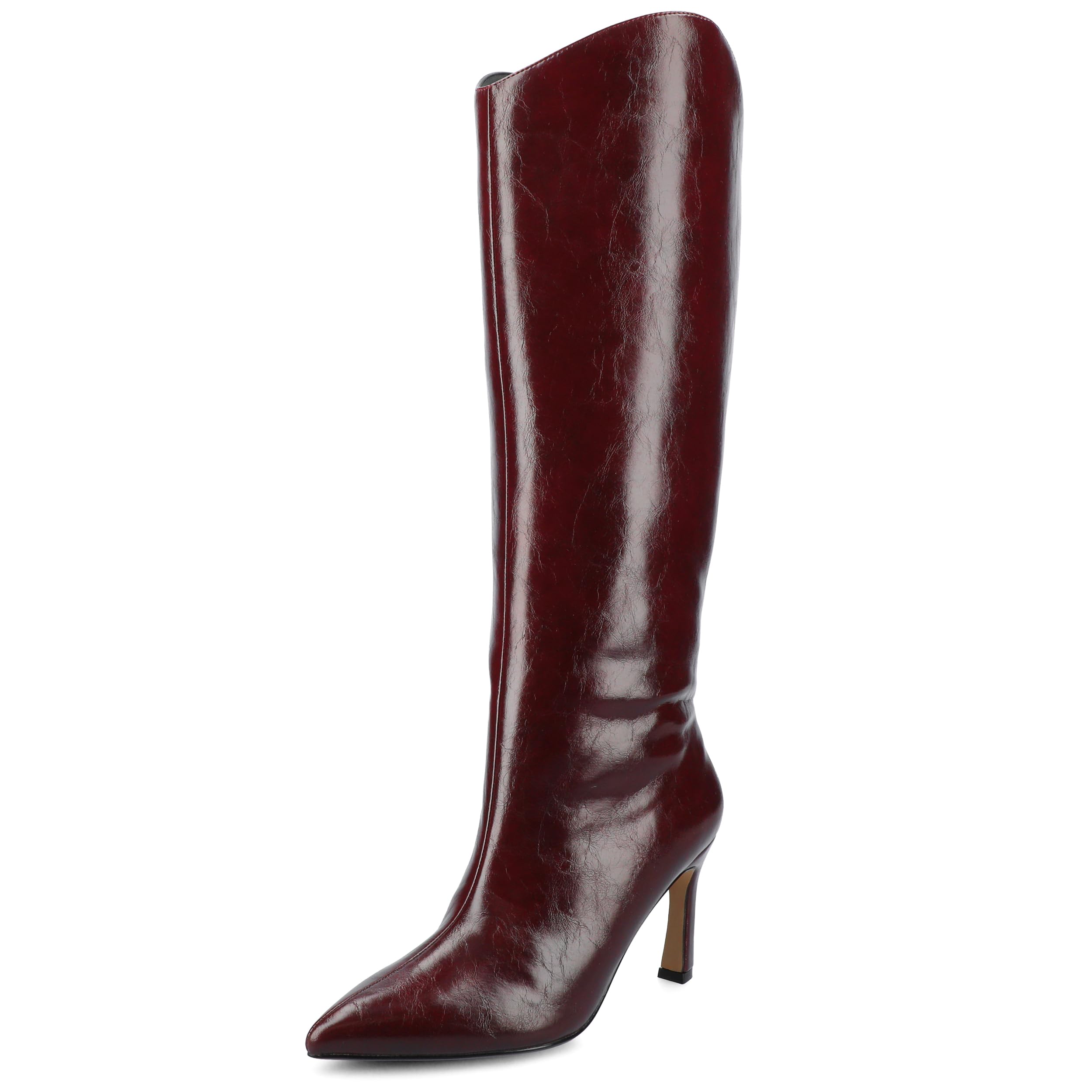 Journee Womens Rehela Pull On Stiletto Heel Boots