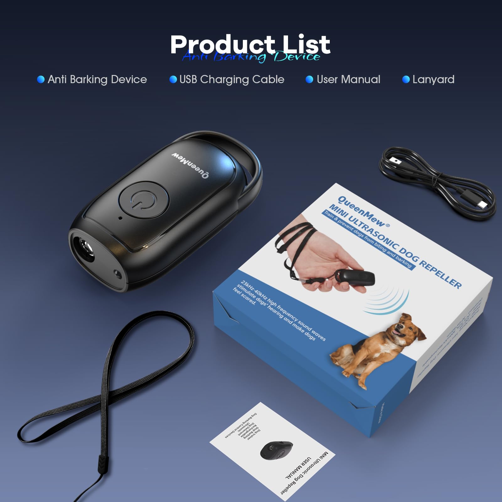 Bubbacare Anti Bell Gerät Hunde, Tragbarer Antibell Ultraschall Gerät, Leistungsstarkes Hunde Bellen Stoppen, Antibell Gerät für Hunde mit LED, Anti Bellen Gerät Drinnen Draußen für Kleine Große Hunde