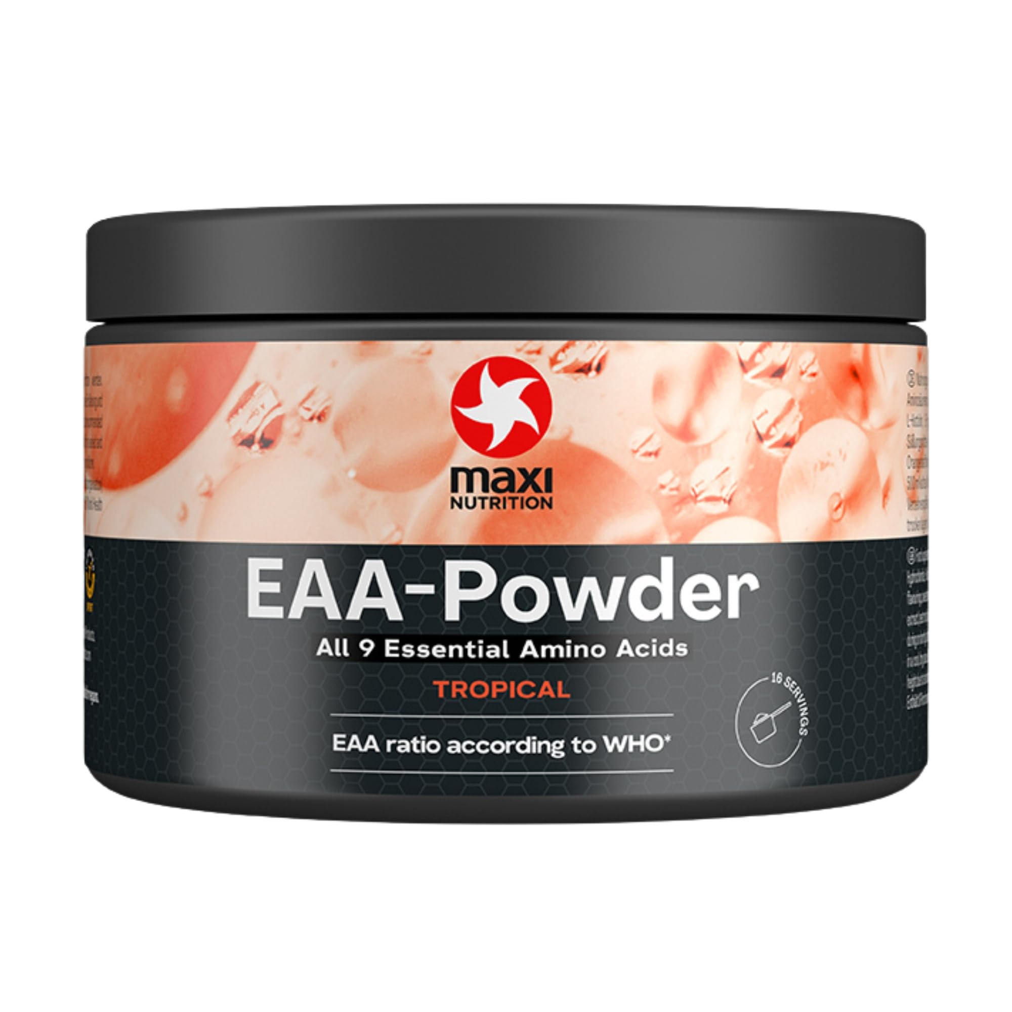 MaxiNutrition EAA Powder Tropical 250 g, High Dose with All 9 Essential Amino Acids, Vegan, Sugar Free & Fat Free, for Building, Maintaining and Regeneration of Muscles