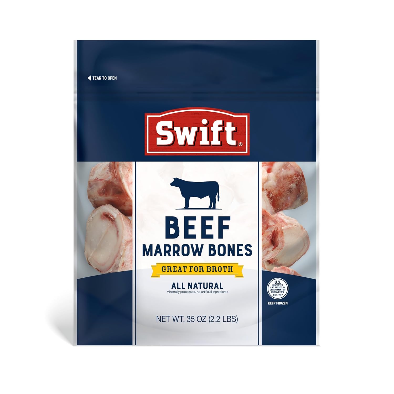 SWIFT Beef Marrow Bones, Frozen, 2.2 lbs Grocery