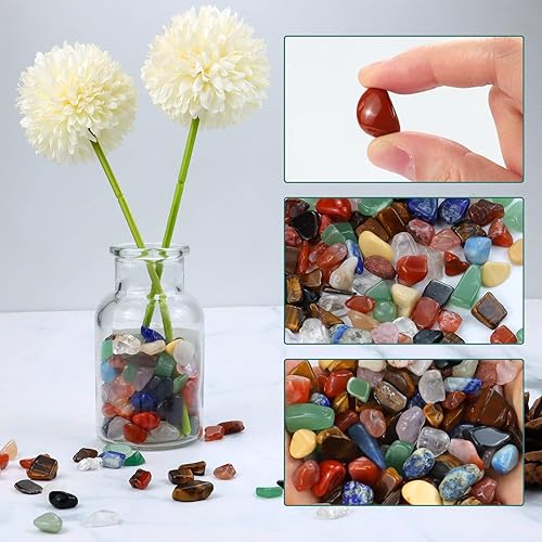 Miniatura 3 de Rcybeo Piedras decorativas de 3 libras, piedras naturales pulidas de colores mixtos, rocas de grava pulidas para plantas y jarrones, aderezo
