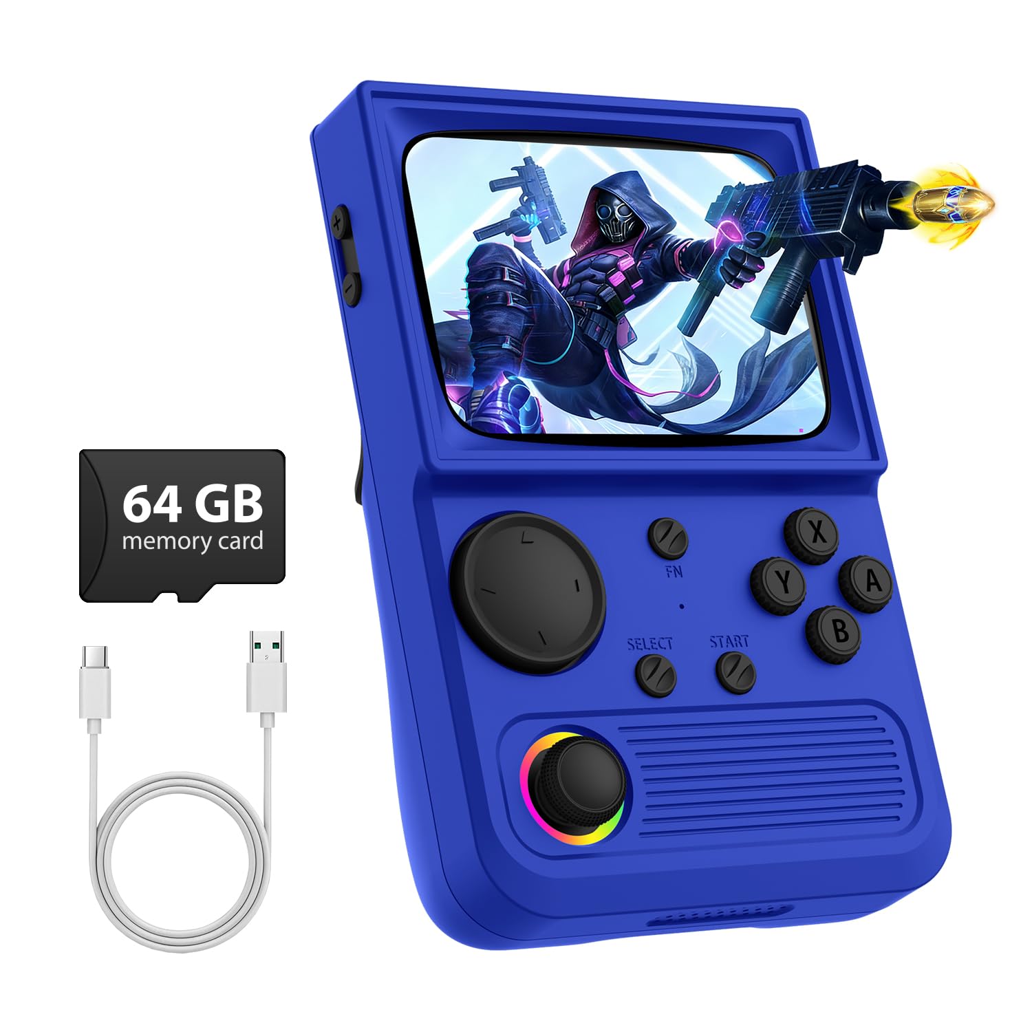 R36T Retro Gaming Console Dark Blue