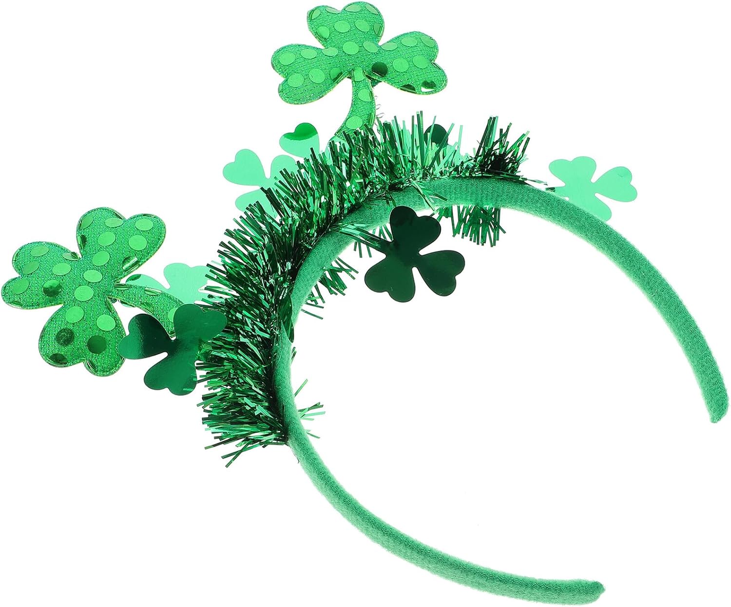 St Patrick's Day Shamrock Hair Hoop Party Headband Satin Clover Hair Hoops Women’s Festival Hairband Photo Prop