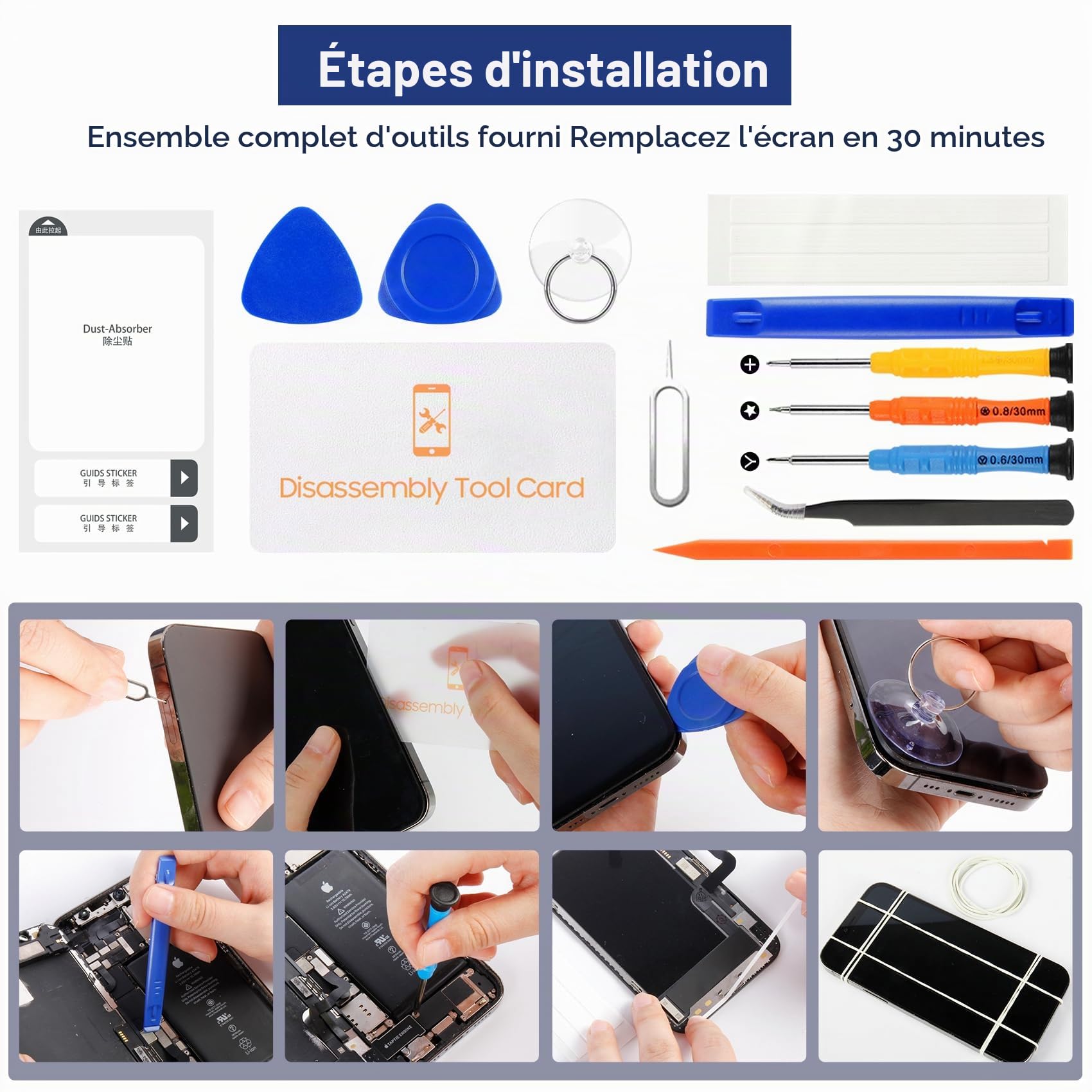 Reparo Incell LCD Écran pour iPhone 14 Pro Display - Ecran pour iPhone14 Pro LCD Display Écran Tactile Digitizer Assembly Kit de Réparation (modèles : A2890, A2650, A2889, A2892)
