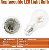 Vista 5 de Facon Lámparas colgantes de 12 V para autocaravana, lámpara de techo interior de 11 pulgadas con interruptor, bombillas LED 2XE26 reemplazables