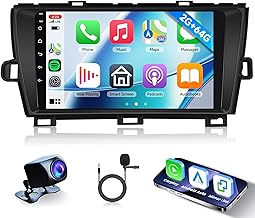 2G+64G sans Fil Carplay Android Autoradio 2 Din pour Toyota Prius 3 XW30 2009-2015 9 Pouces Écran Tactile Autoradio avec Android Auto GPS Navi WiFi Mirror Link Bluetooth FM/RDS/EQ/SWC Caméra de Recul