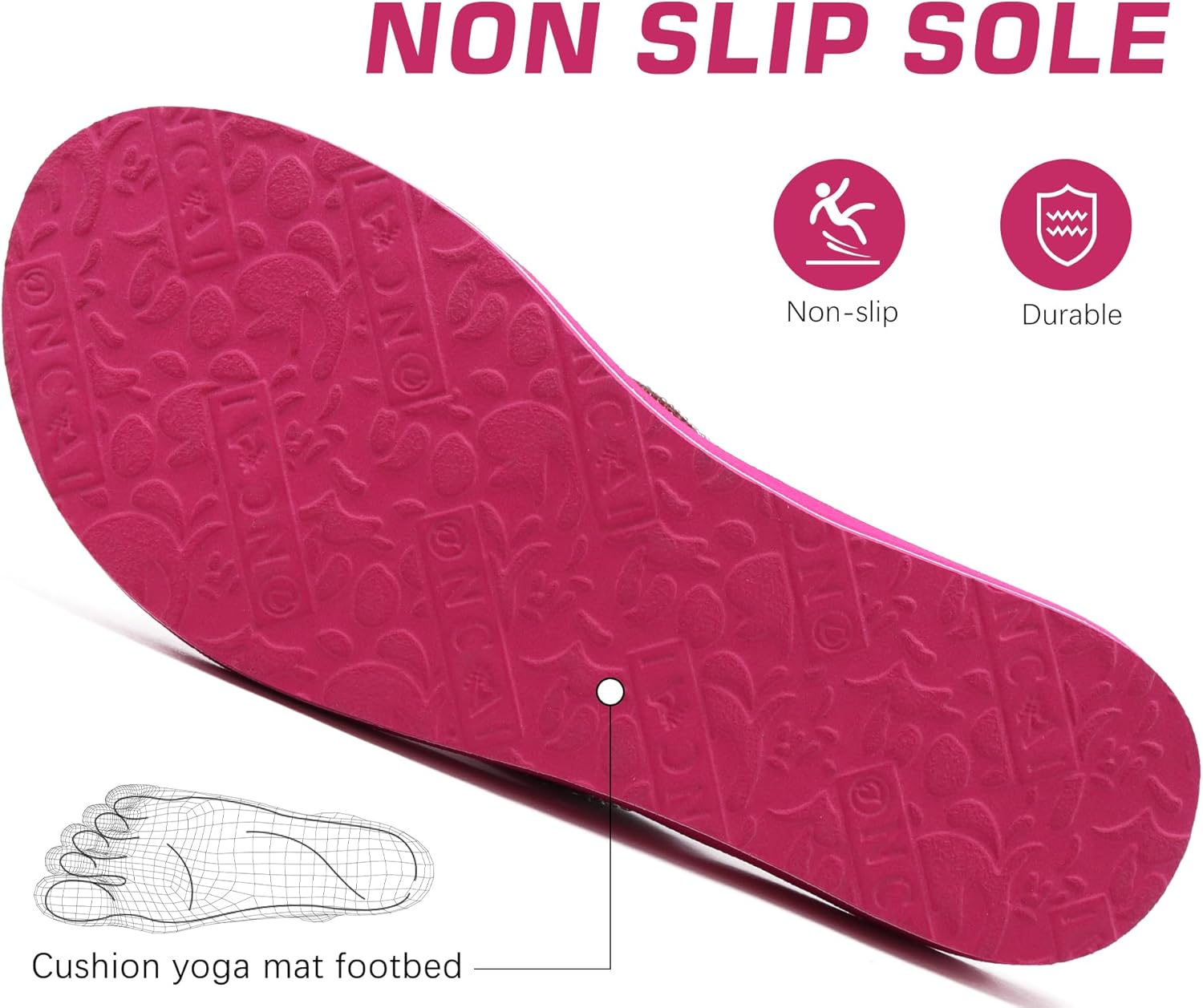 ONCAI Women's Flip Flops with Rhinestone, Arch Support Yoga Mat Comfort Walking Summer Beach Thong Sandals with Plantar Fasciitis Rubber Soles US Size 5-11 - Image 7