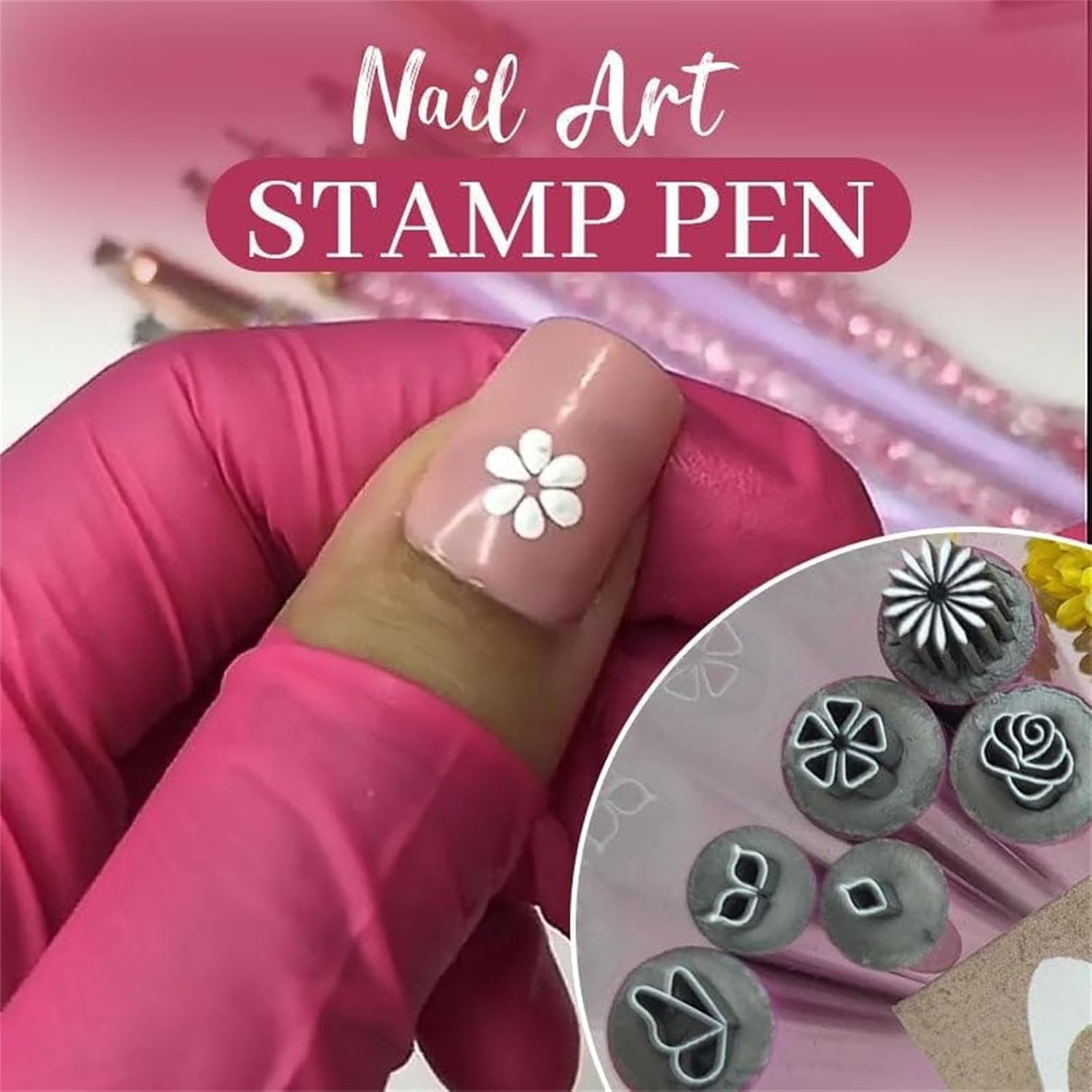 6/10PCS Nail Art Stamp Pen Set,Repairig Nail Stamp,Nail Art Flower Stamp Pen,DIY Nail Art Pen Tools,Easy to Use Stamp Pen for Nails,Nail Art Stamping Pen for Girls and Women /833