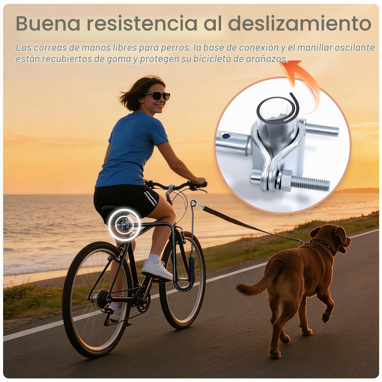 Correa para Perros Bicicleta, 180°Correa de Perro Ejercicio para Bicicleta, Ejercitador de Mascotas para Pasear Perros, Correr, Andar en Bicicleta, Correa Antitirones Perro Bicicleta