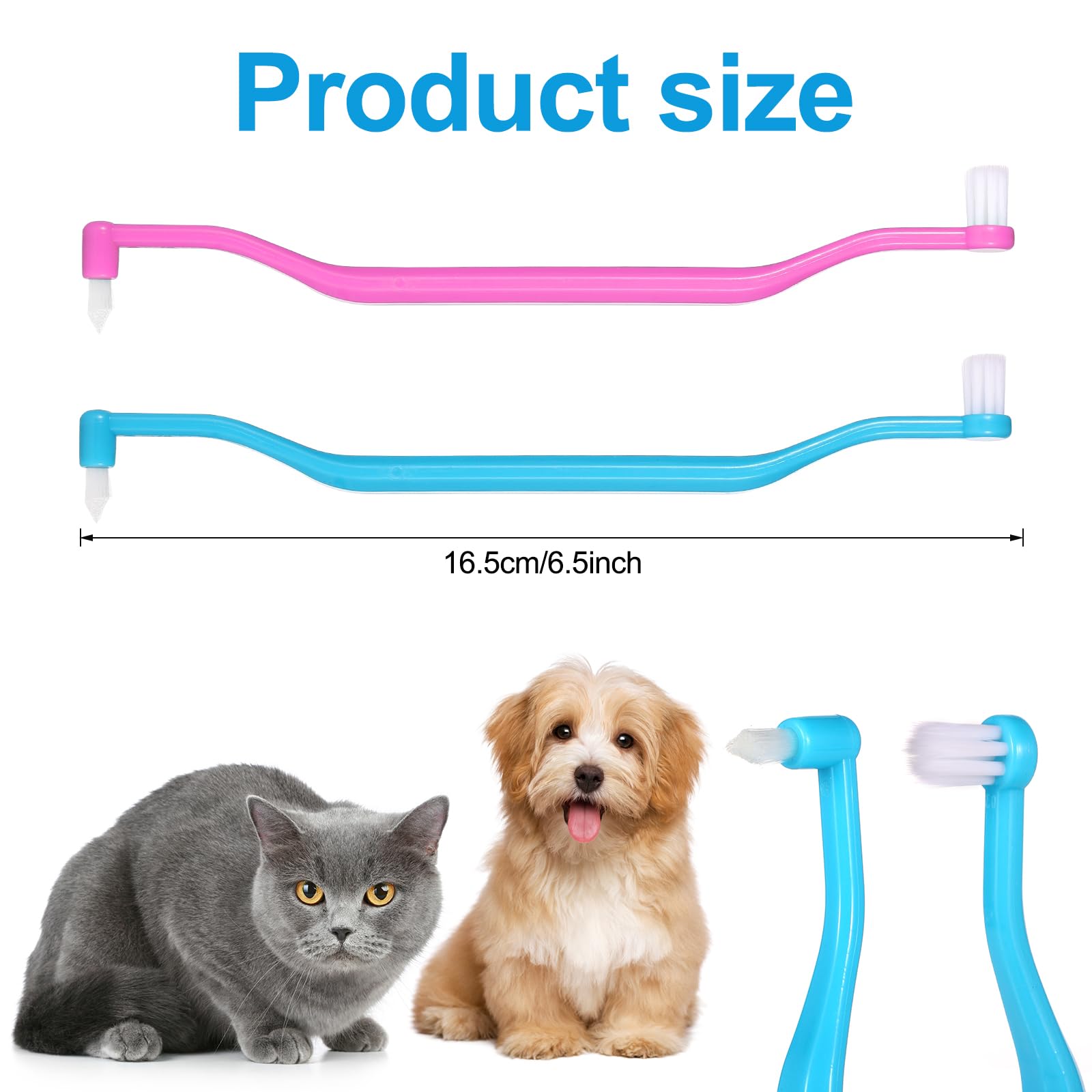 2pcs Dual Sided Cats & Dogs Toothbrushes - Image 2